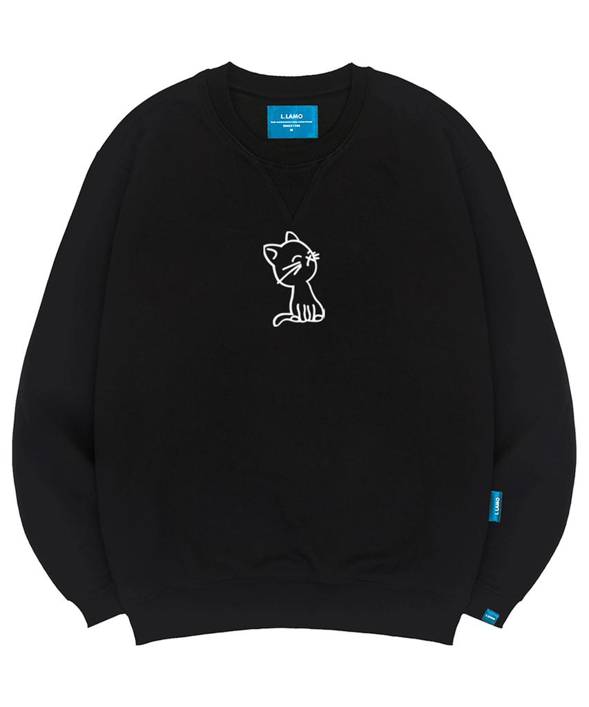 Ellamo Fleece-Lined M Cat Sweatshirt Unisex Plus Sizes S~4Xl (B Type)