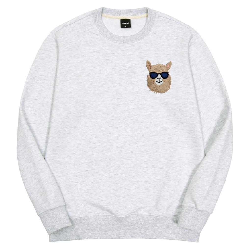 OKSTAR I'M Alpaca Embroidered Double-Sided Sweatshirt (Type D)