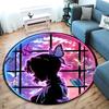 Classic Japanese-style Cartoon Demon Slayer Round Rug, Home Soft Decorative Anti-slip Yoga Mat and Chair Mat, Outdoor Floor Mat Carpet K13