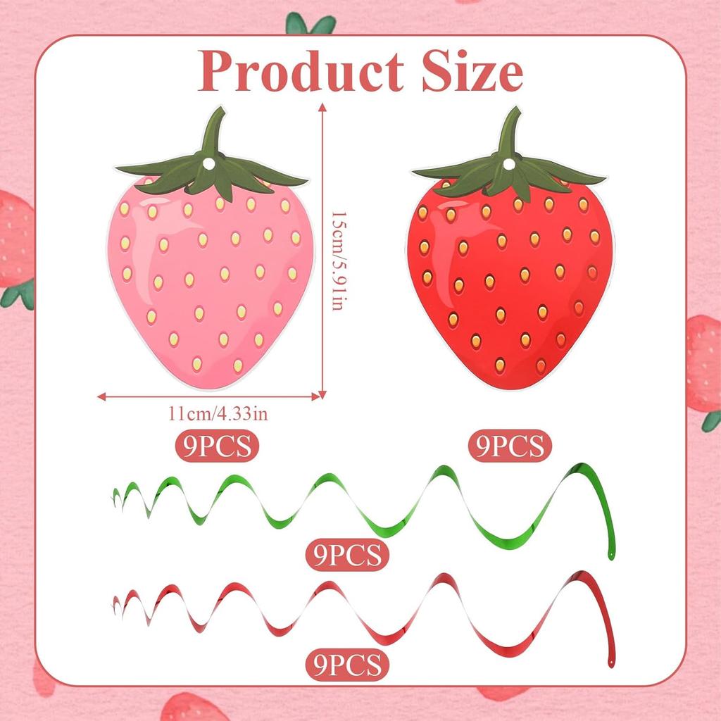 36 PCS Strawberry Hanging Swirl Banner, Strawberries Party Decorations Berry Theme First Birthday Hanging Swirl Ceiling Strawberries Birthday Banners