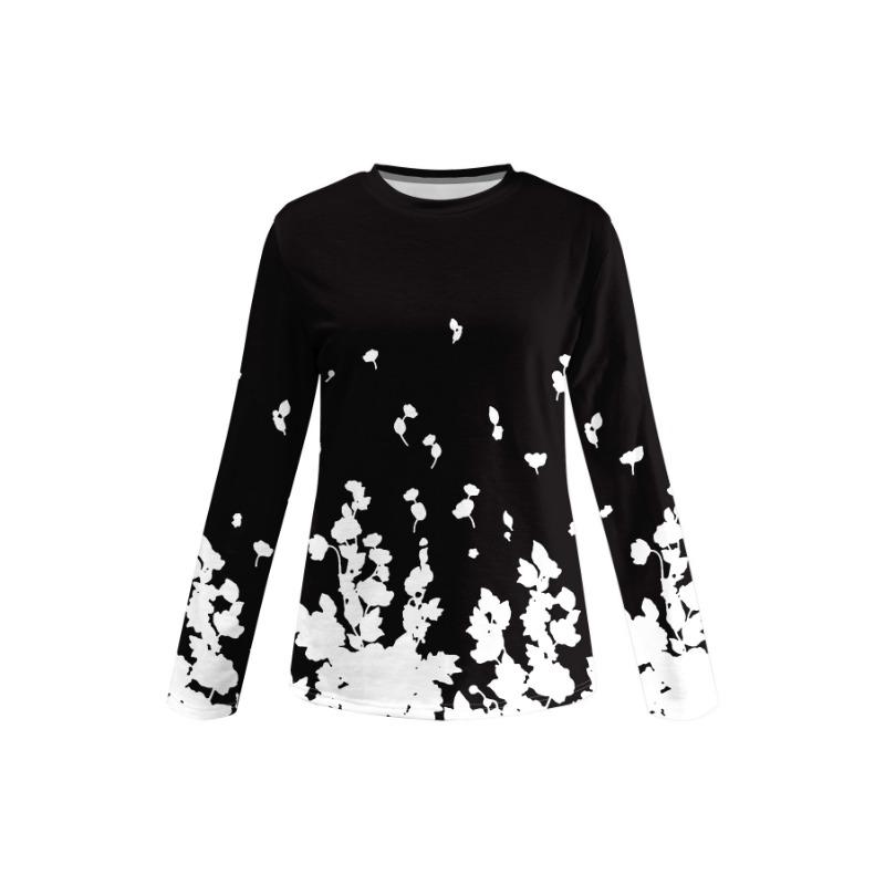 Autumn Fashion 3D Print Crew Neck Long Sleeve T-Shirt Casual Women Clothing Y2k Clothes Harajuku Female Clothing Plus Size Tops