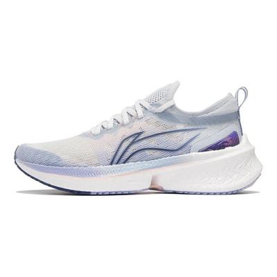 LiNing Feidian Discovery Pantofi de alergare durabili, anti-alunecare, cu vârf jos, pentru femei, sneaker alb, albastru, violet ARMS008-4