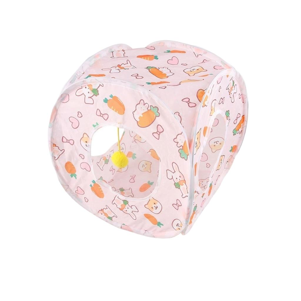 Foldable Pet Play Tunnel Tube for Cats Rabbits Guinea Pigs Interactive Toy