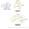 400ml Double Glass Bowl Glass Cat Dog Bowl with Iron Frame Gold Stand Raised Water Feeder Bowl Puppy Food Bowl Cat and Dog