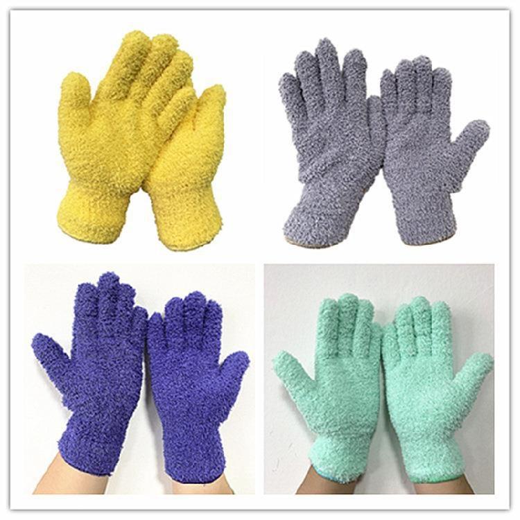 Multipurpose Dust Collection Gloves Soft Absorbent Corals Fleece For Home Cleaning Tasks Gentle On Furniture Surfaces