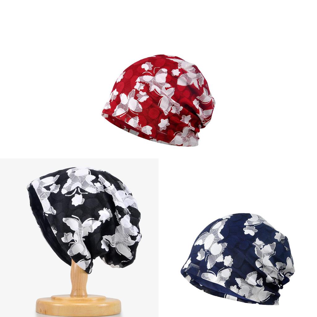 Butterfly Print Thin Knit Hat With Breathability And Windproof Features For Seasonal Use