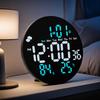 Smart and Simple Multi-function Digital Wall Clock with Luminous Temperature and Humidity Weather Forecast Electronic Clock