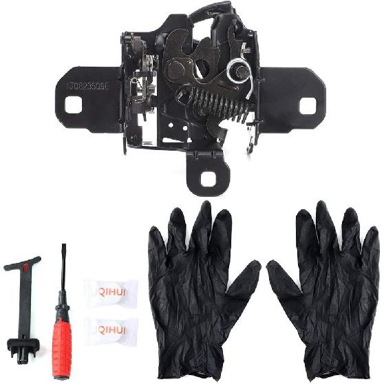 Hood Lock, Car Engine Hood Pin Lid Lock Assembly Fit for 1998-2010 + Pull Handle 1C0823509AE