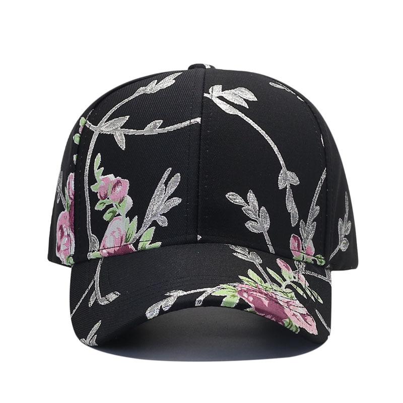 Export Flower Embroidery Baseball Cap Women's Hard Top Ethnic Style Sun Hat High-end Foreign Style Cap