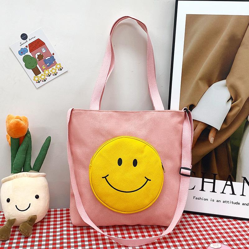 

Large capacity canvas bag, new women s bag, fashionable contrasting color messenger bag, shoulder bag. розовый