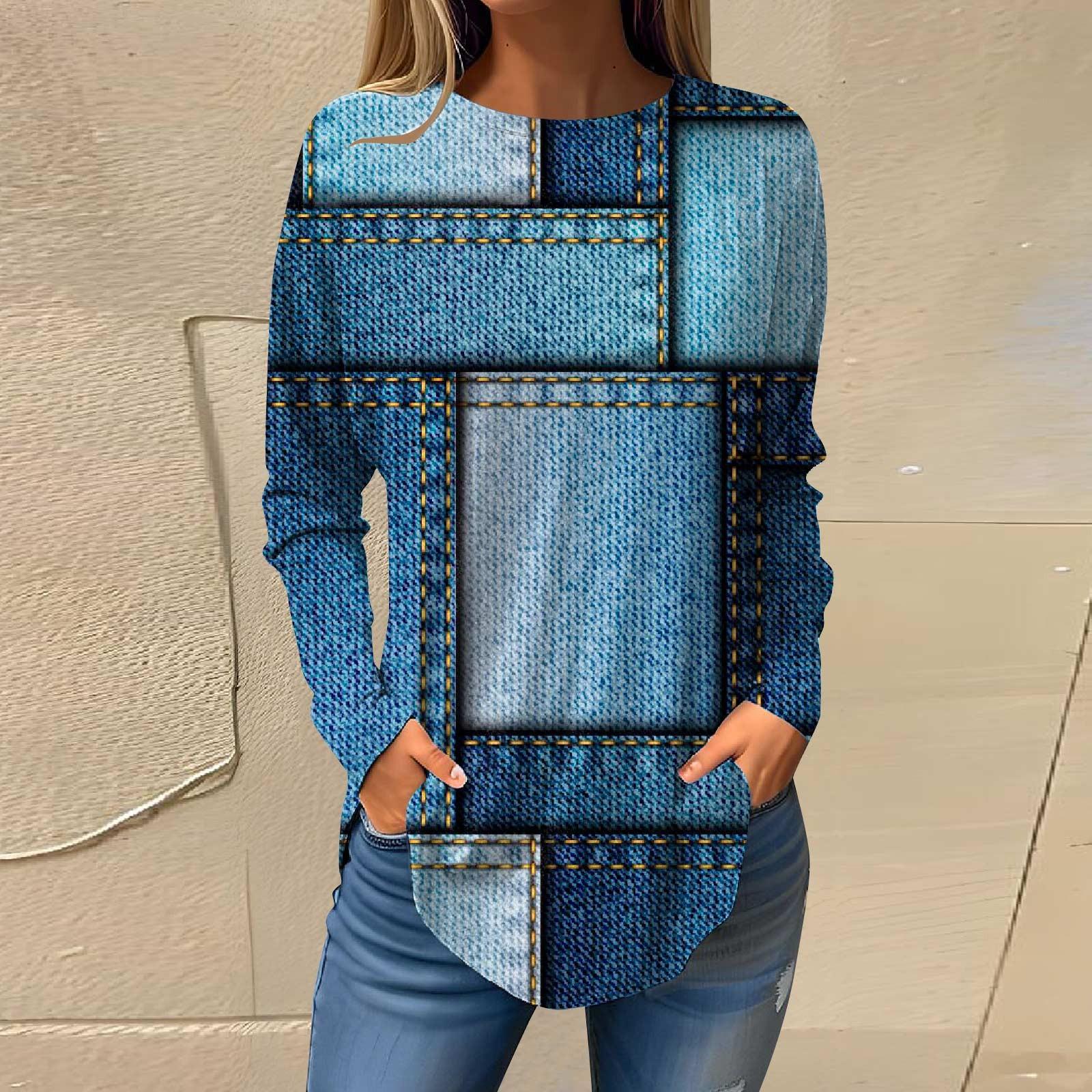 

Женские пуловеры, футболки, осенние повседневные рубашки с длинными рукавами, толстовка, топ с геометрическим принтом XL