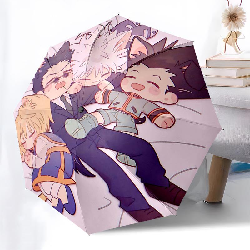

1pc Chibi Cat Family Umbrella - Automatic Open with Foldable Design, Iron Frame, Outdoor Use, Festival Gift for Fans, Travelers, Daily Use, Perfect Pr