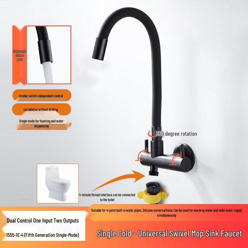 TLXT Wall-Mounted Single Cold Mop Sink Faucet