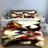 Fiery Warrior with Dragon and Flag Theme Bedding Set Bedding Set (1 Duvet Cover, 2 Pillowcases, Duvet Not Included) Sofas.