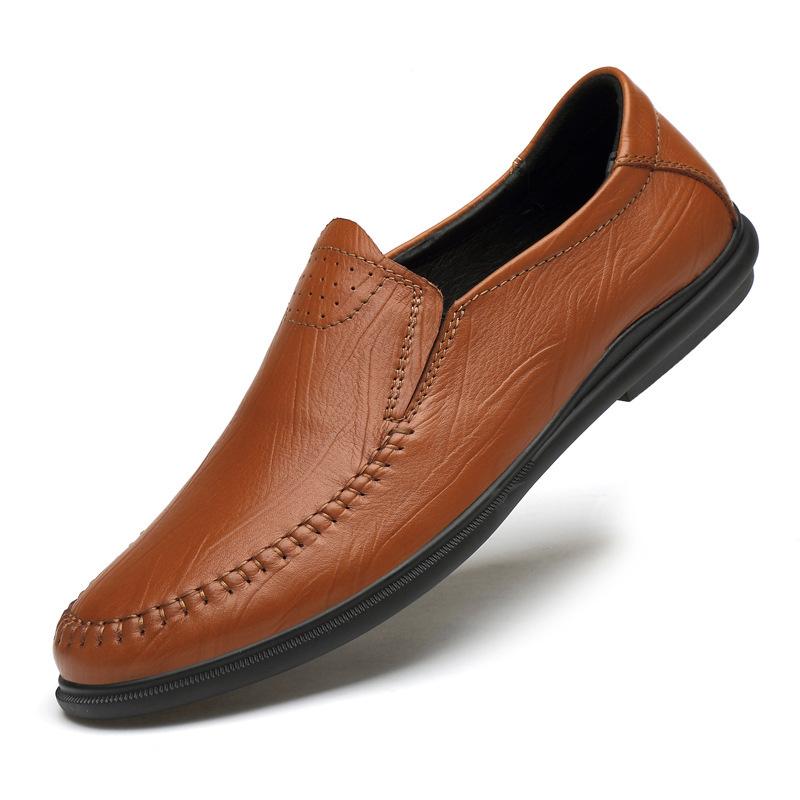 

Мужские туфли Doudou большого размера с тисненым трехмерным узором коры, повседневные, для ежедневной носки, для вождения, для ходьбы, туфли-слипоны 45