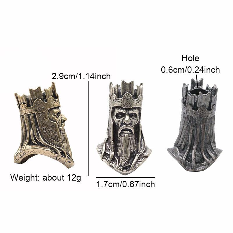 Pope Brass Knife Beads EDC DIY Paracord Woven Bracelet Lanyard Pendants Accessories Pontiff Head Sculpture Outdoor Tool Hangings