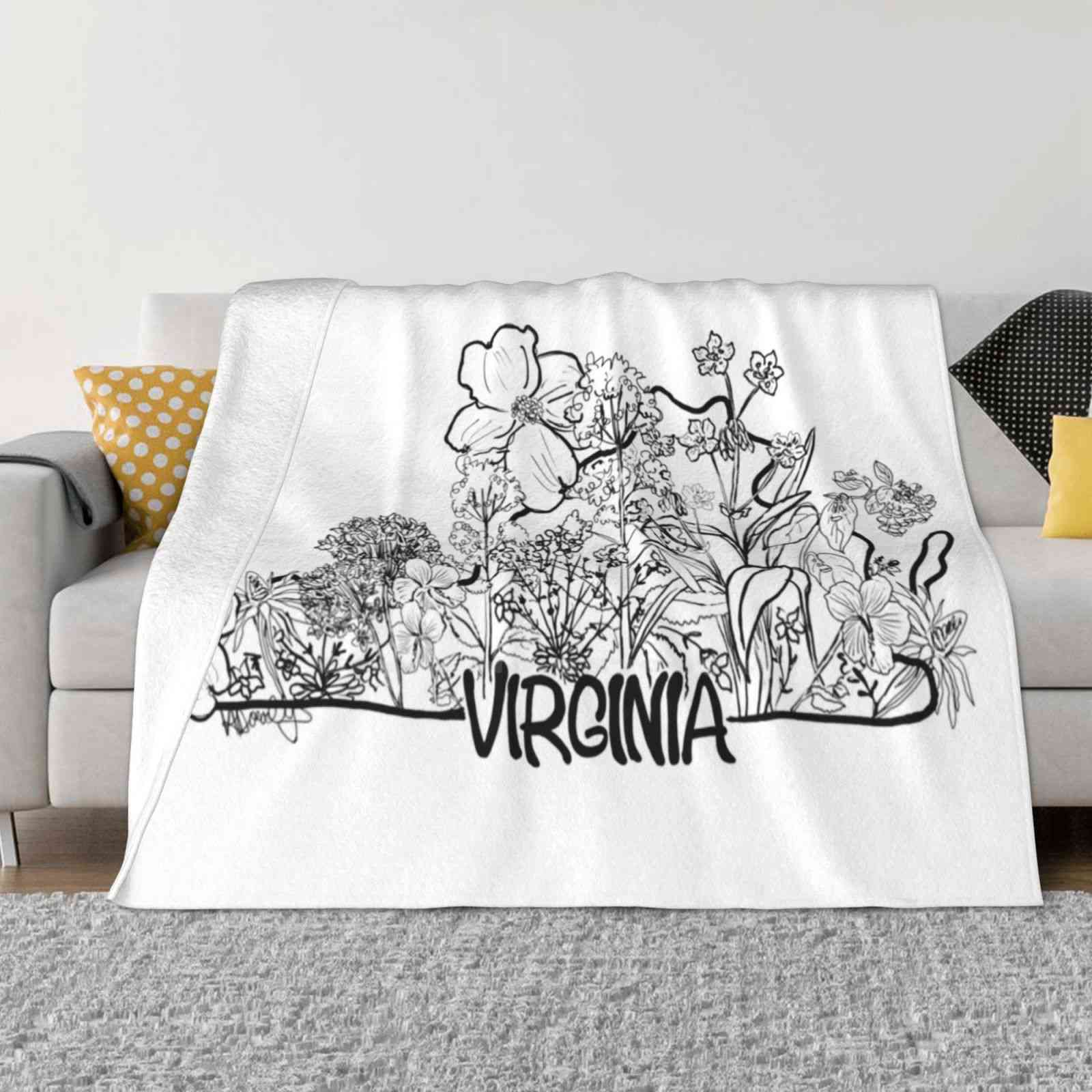 Virginia Is For Native Plant & Tree Lovers Creative Design Comfortable Warm Flannel Blanket Native Plants Flowers State 30x40in