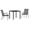Garden Dining Set 3 Pcs Black Powder Coated Steel