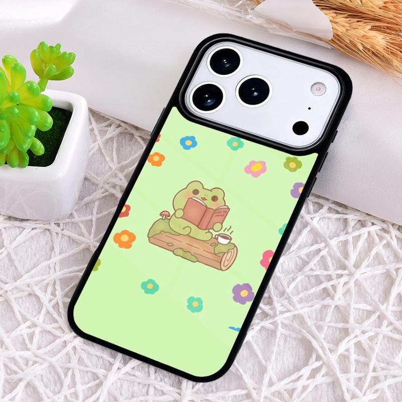 Kawaii Frosch Pilz Handyhülle für iPhone 17 Air 16 15 11 12 14 13 Pro Max Stoßfeste Hülle