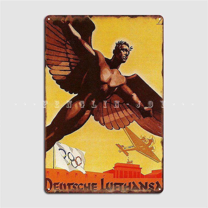 

Lufthansa 10th Anniversary 1936 Poster Metal Plaque Mural Plaques Wall Cave Designing Tin Sign Poster 20x30cm（7.8x11.8inch）
