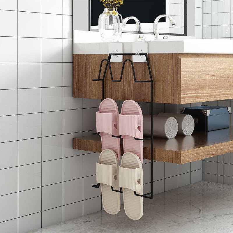 Bathroom Slipper Rack Wall-mounted Wall-mounted Toilet Shoe Storage Hanging Toilet Non-perforated Shoe Rack Shelf