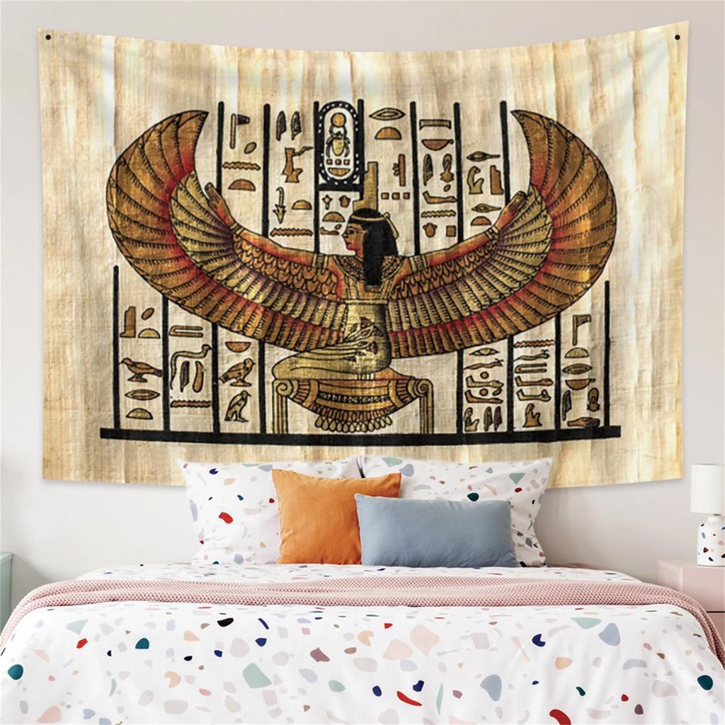 Ancient Egyptian Tapestry  Pharaohs  Hieroglyphics for Bedroom Decor Historical Style Enhance Your Space with Cultural Charm