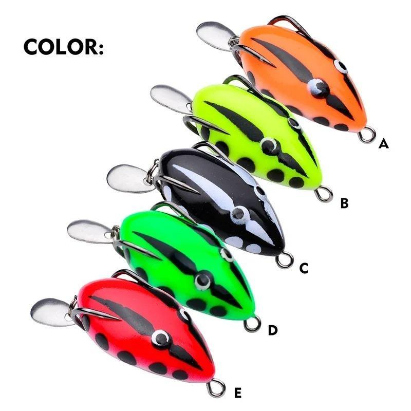 Umpan Katak 4cm/5.6g Soft Frog Fishing Lure Mini Soft Lure Double Hooks Top Water Ray Frog Artificial Bait