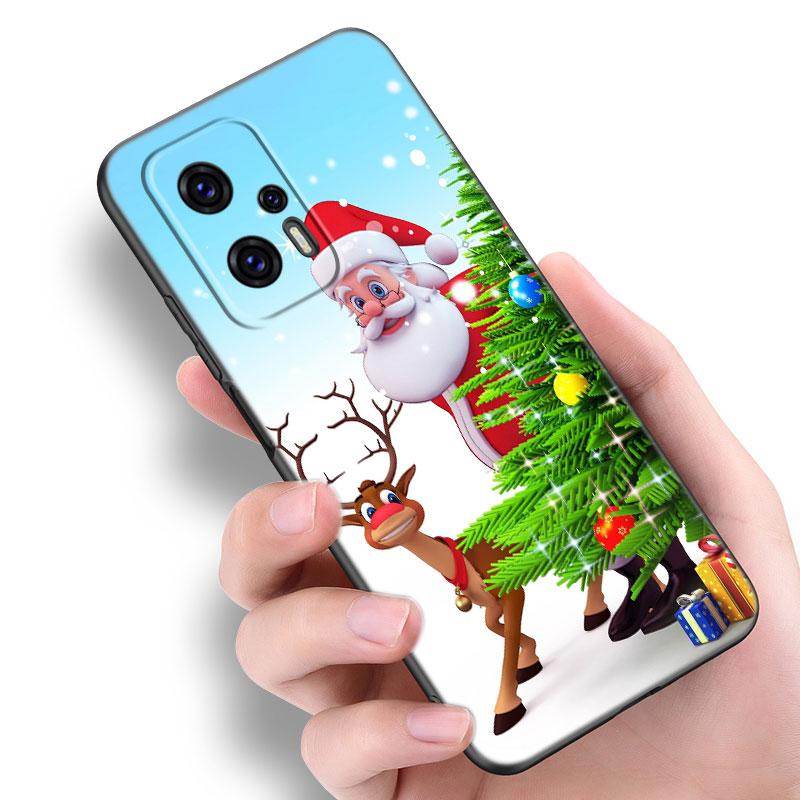 Merry Christmas Snowman Phone Case For Xiaomi POCO F2 F3 M2 M3 M4 X3 X4 Pro NFC F4 GT 5G F1 X2 C3 C31 C40 M5S TPU Black Cover