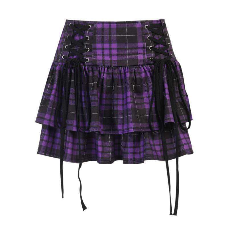 

Lace up High Waisted Slim Fit Skirt Tied High Waist Silm Skirt Purple L(L)