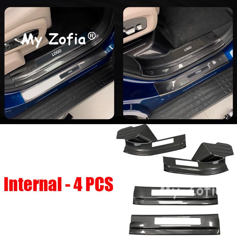 For Jetour G700 2025 2026 Car ABS Carbon Fieber Trunk Door Guard Strips Plate Door Sill Scuff Threshold Protector Cover  Sticker
