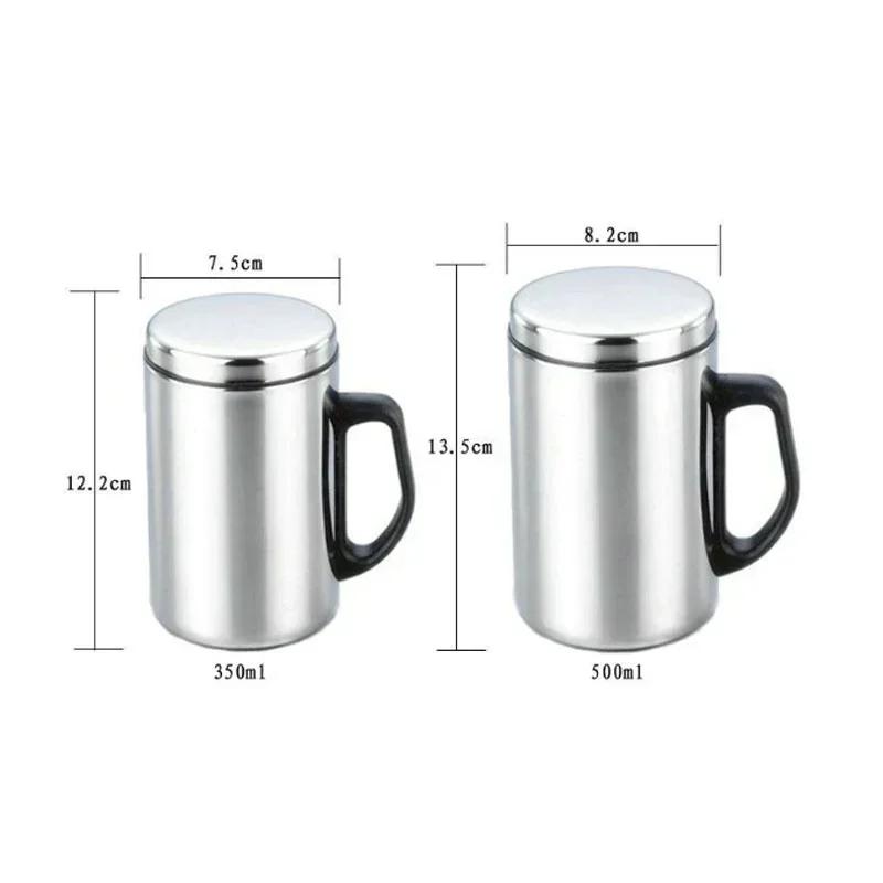 350/500 ml doppelwandige Kaffeetasse mit Verbrühungsschutz, isoliert, tragbar, aus rostfreiem Stahl, zum Trinken, Polieren von Bier, Tee, Saft