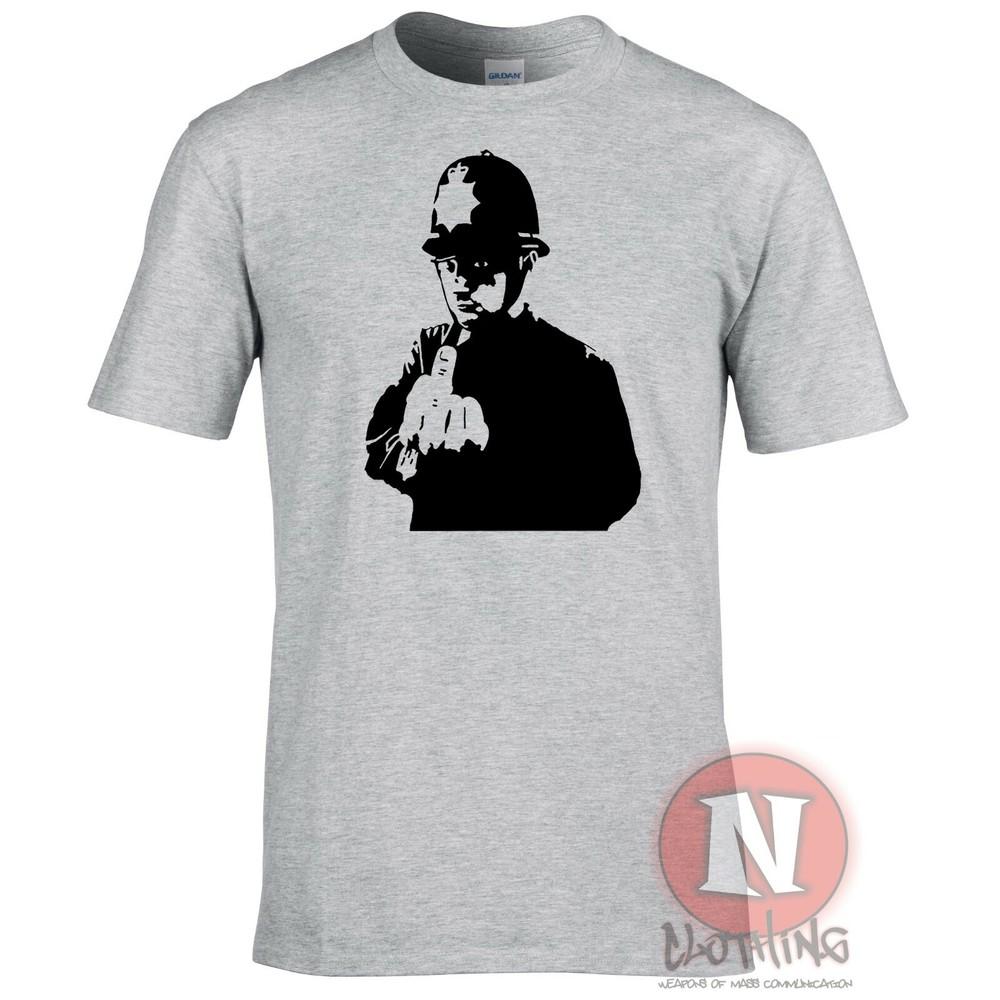 Banksy Policeunisex Up Yours TShirt Urban Stencil Art Graffiti Festival Tee