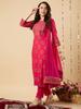GoSriKi Women's Cotton Blend Printed Straight Kurta with Pant & Dupatta (NOV-Pink-GS_5XL_Pink_XXXXX-Large)