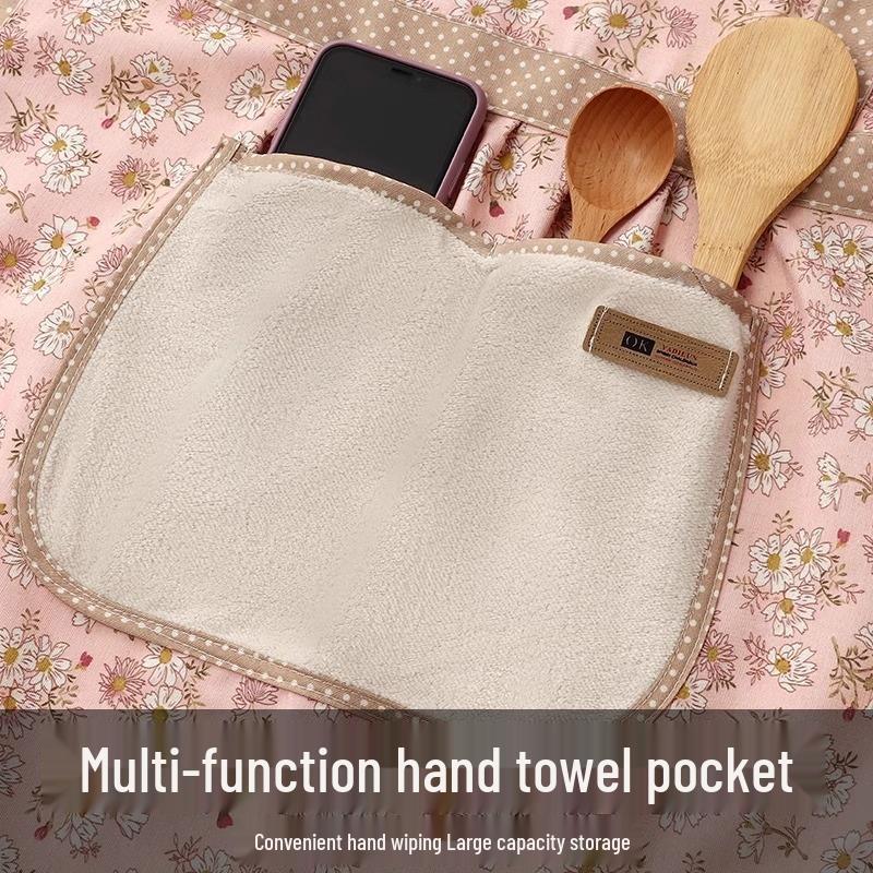 JINGRUIXIANG Princess Kitchen Apron with Hand Wipes