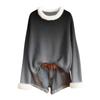Women's Fashion Print Wool-Collar Sweater Casual Long-Sleeve Knit Pullover Top