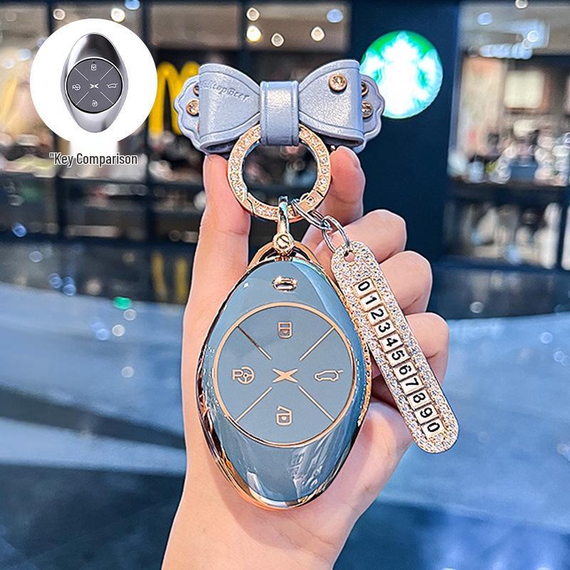 Premium Key Cover & Keychain for Xiaopeng P7, G6, New P7i, P5, G3, G3i, G9 Models