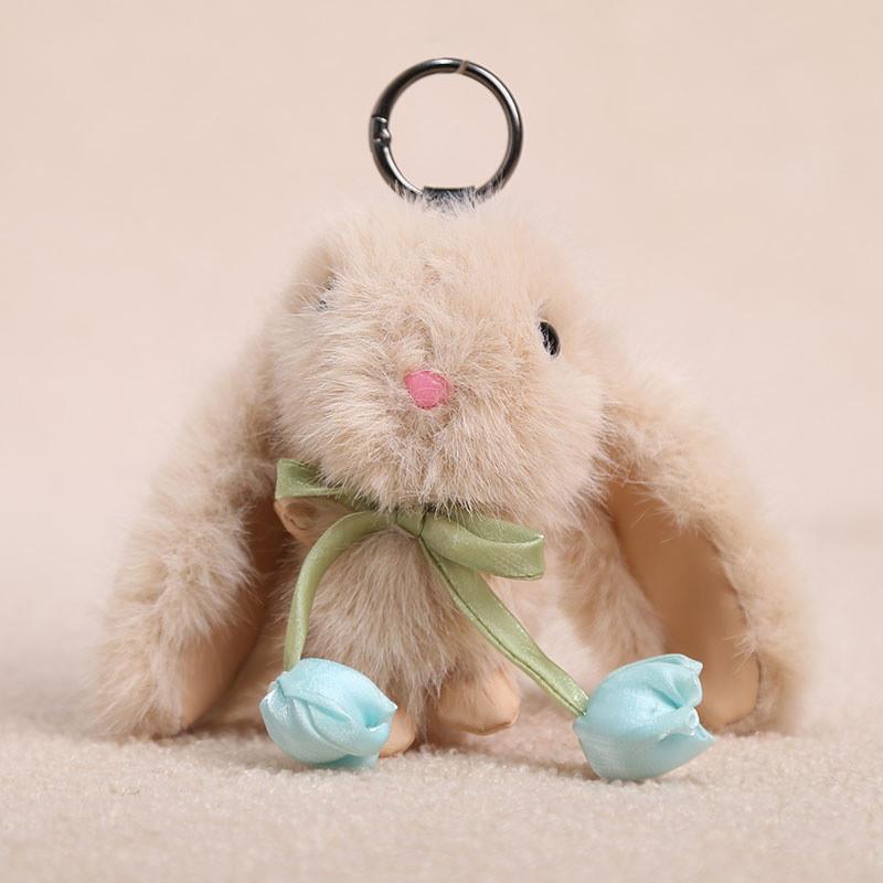Chaveiro de Coelho de Pelúcia Com Enchimento de Algodão PP Para Meninas e Mulheres