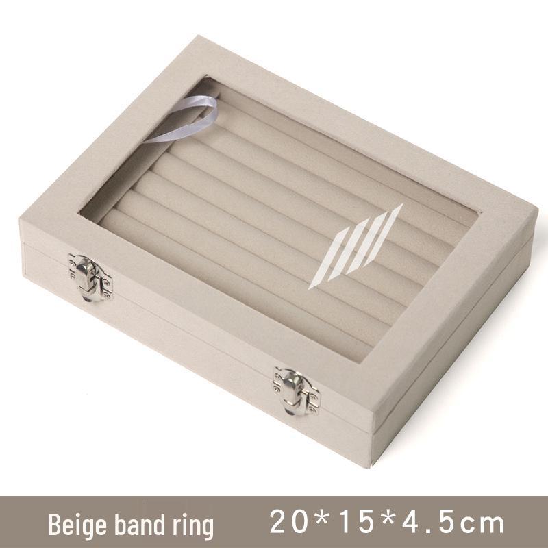 

24-ячеечная фланелевая шкатулка для украшений и серег с крышкой - прозрачный органайзер для хранения колец и нейл-арта