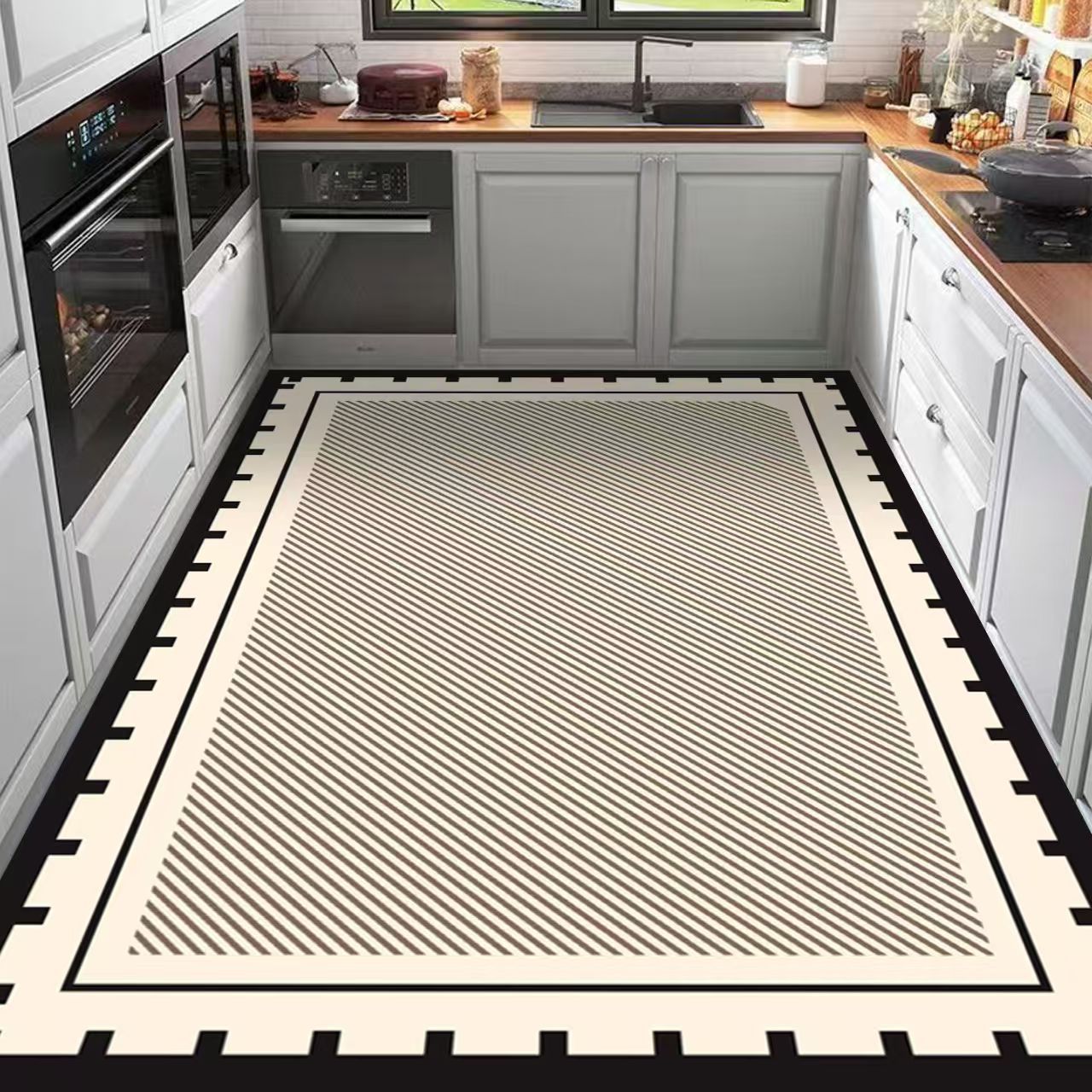 

Diatomaceous earth kitchen mat, full coverage, non-slip, stain-resistant, quick-drying, simple household large-area cuttable floor mat 40x60cm белый
