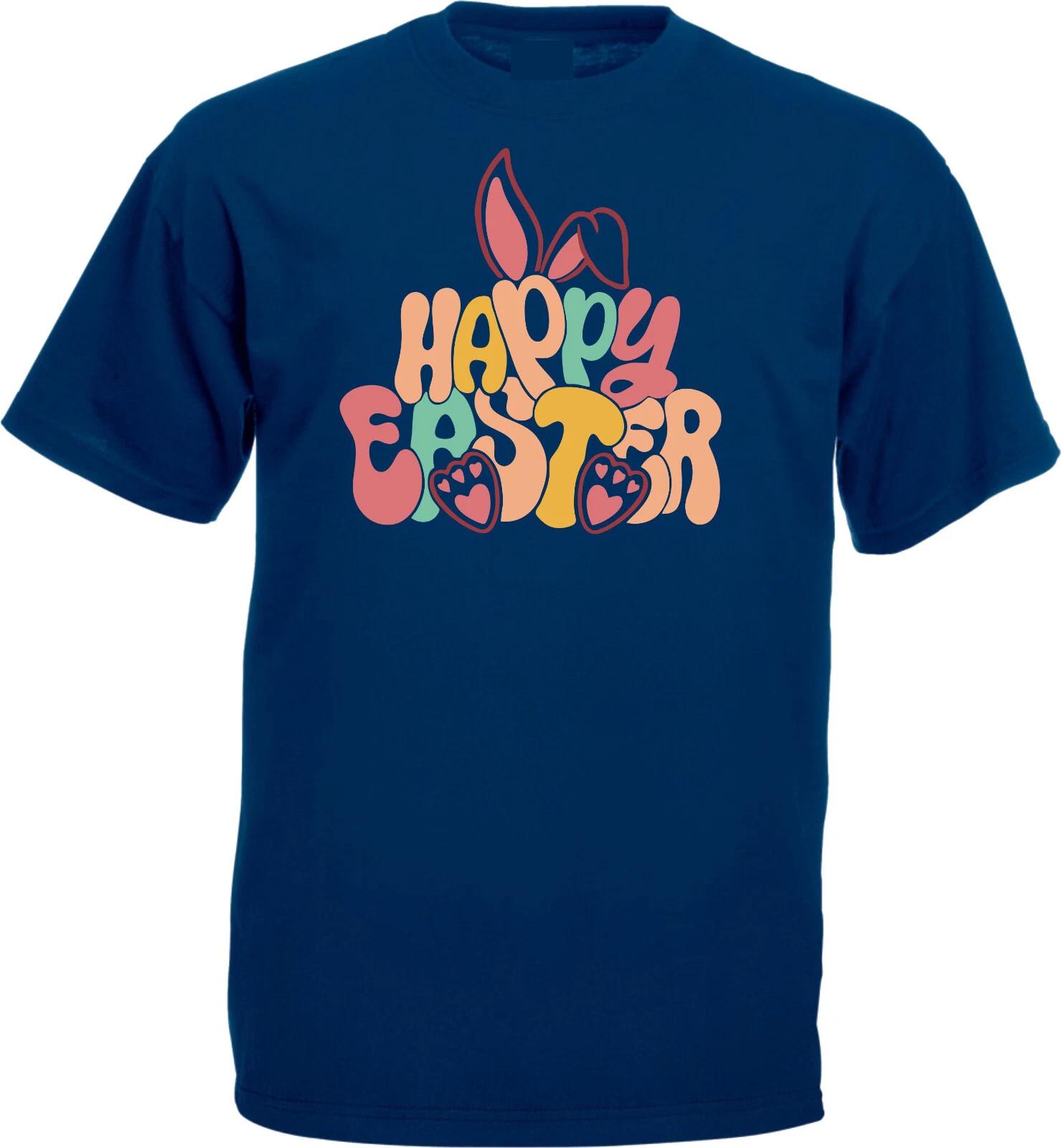 Happy Easter 100% Cotton T-shirt Mens Tees Top, Cute Rabbit Easter Shirt, Bunny Tee, Unisex Tee Top XL