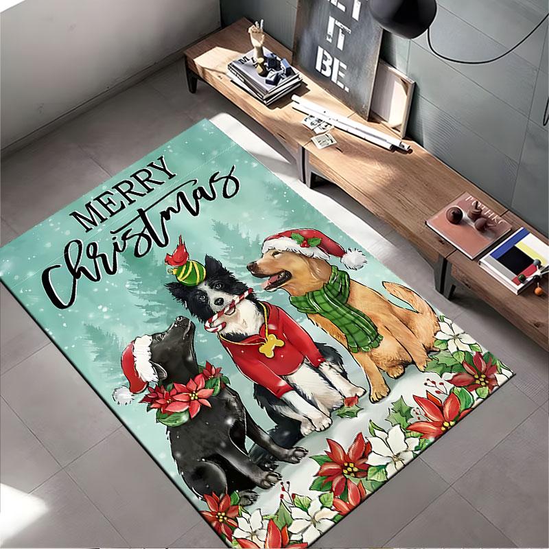 Christmas Dogs Festive Design Suitable As a Non-slip Mat for the Living Room or Bedroom Sofa