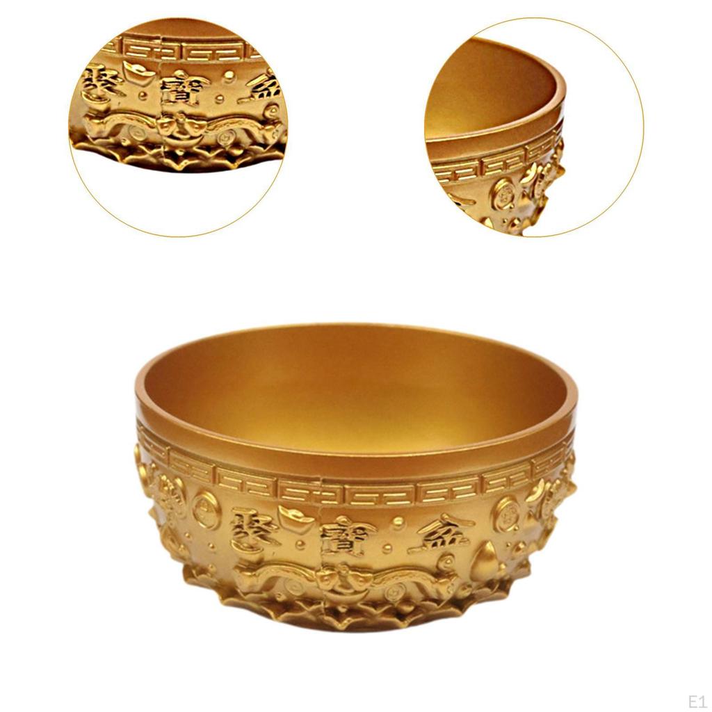 Feng Shui Bowl Decorative Ornament Statue Alloy Collectible Figurine By Asian Tradition Suitable for