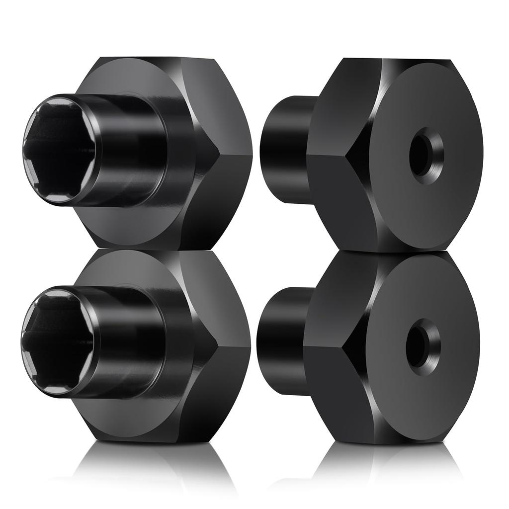 TRZX 4pcs 5mm to 12mm Wheel Hex Hub Adapter Combiner +10mm Upgrade Parts for 1/10 WPL D12 RC Truck