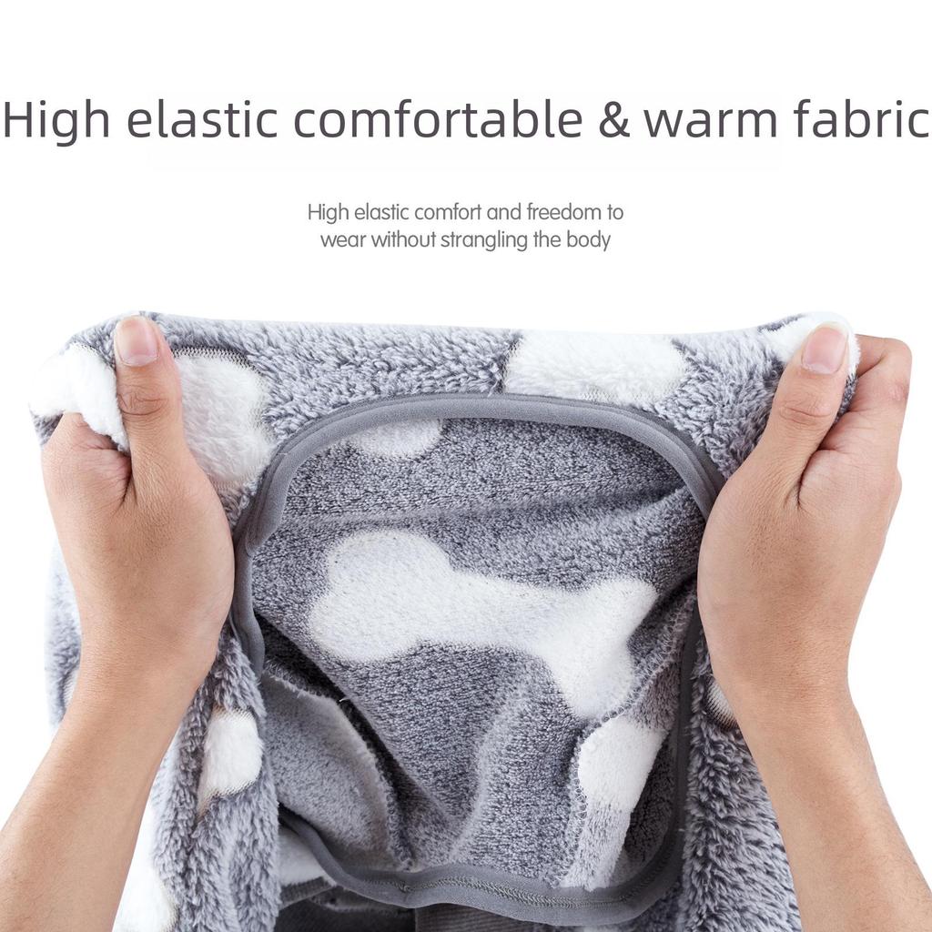 Flannel Winter Four-Legged Dog Homewear: Medium To Small Pet Cotton Outfit.