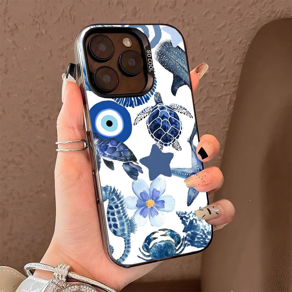 GETO SEA phone case for iPhone 17 17Air 16 15 14 13 12 11 Pro Max Plus Colorful Silver