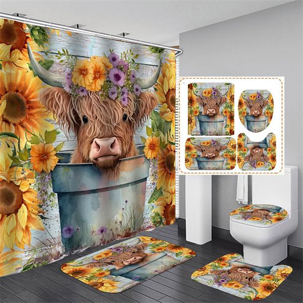 GORĄCY Różowy Wodoodporny Zasłona Prysznicowa do Kąpieli z Drukiem 3D Łazienka Dywanik na Postument Pokrywa na Toaletę Dywaniki Mata Kąpielowa Zasłona Prysznicowa