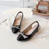 2025 Girls' Spring/Summer Butterfly Rhinestone High Heel Sandals in Mirror Patent Leather