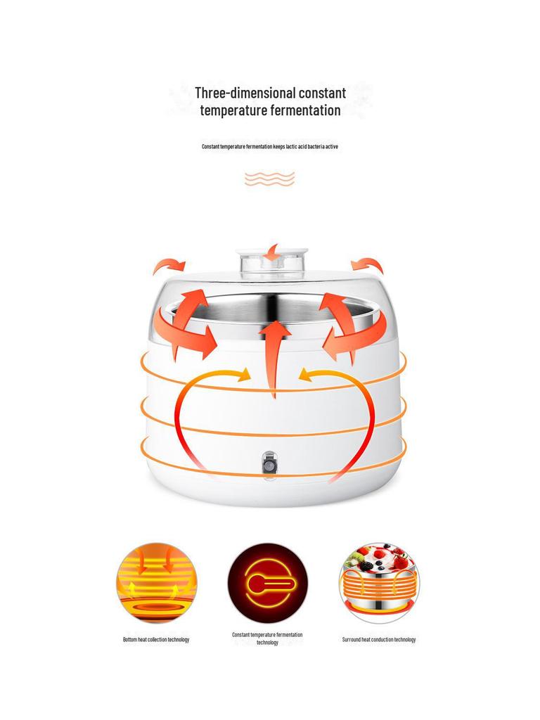 Compact Multi-Function Yogurt Maker with Stainless Steel Liner