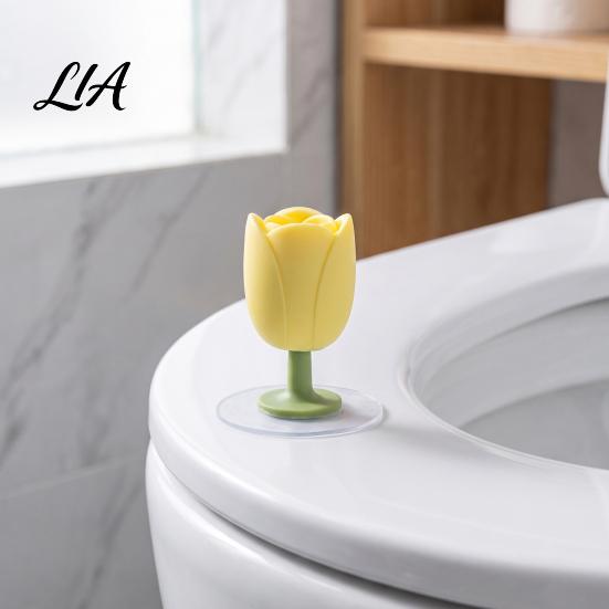 Washable Toilet Seat Lifter Silicone Tulip Lid Lifter, Hands-Free Lift Handle, Bathroom Avoid Touching Cover Tool, Accessories