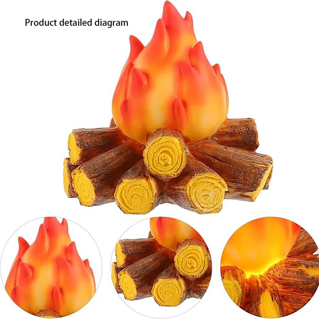 Resin Simulated Charcoal Fire Atmosphere Lamp Modern Battery Style Decoration Christmas Gift Scene Props